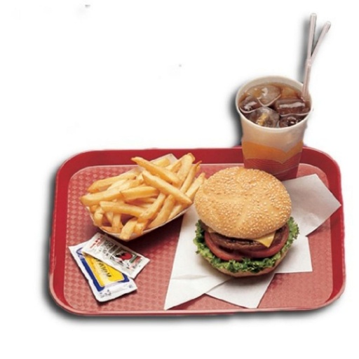 [R-1216FF-163] Podnos na jídlo Fast Food 300 × 410 mm, červená